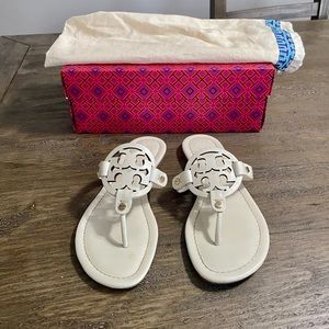 Tory Burch Miller Leather Sandal - in good condition with a few scuffs